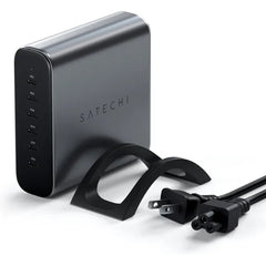 Satechi 200W 6-Port GaN Charging Station, 2 140W USB-C and 4 USB-C, Fast Charging Travel Charger for Multiple Devices, for MacBook Air/Pro/Neo, iPad Air/Pro, iPhone 17, Thunderbolt Devices