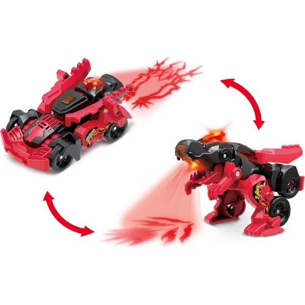 Vtech Switch and Go Dinos Fire Mini T-Rex - Dino Car Transformer - 2-in-1 Toy with Dino Voice, Sound and Light Effects - For Children