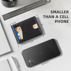 Anheyu Wallet for Men,Mens Minimalist Wallet 1-12 Cards Big Cash Slot,Pop Up Case, Credit Card Slot - Slim Aluminum Wallet with RFID Blocking, Leather Wallet Front Pocket with ID Window
