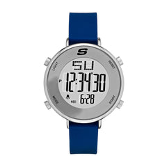 Skechers Magnolia Digital Silicone Watch for Women - Silver, Blue