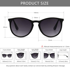 SUNGAIT Vintage Round Sunglasses for Women Men Classic Retro Designer Style