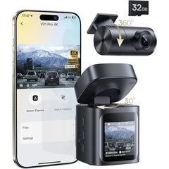 Baseus VD1 Pro 4K Solar Dash Cam – Dual Front & Rear, STARVIS Night Vision, GPS, 5GHz Wi-Fi, 32GB Card Included