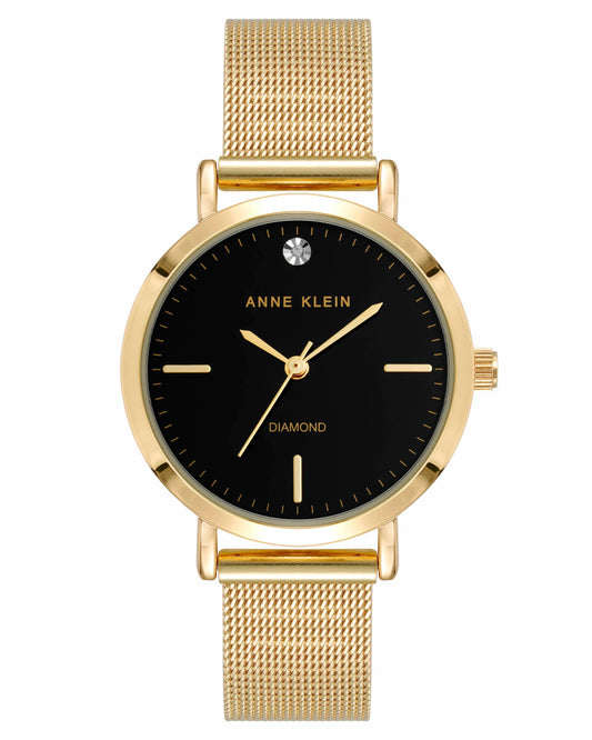 Anne Klein Women's Genuine Diamond Dial Mesh Bracelet Watch, AK/5078