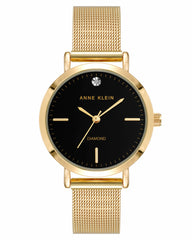 Anne Klein Women's Genuine Diamond Dial Mesh Bracelet Watch, AK/5078