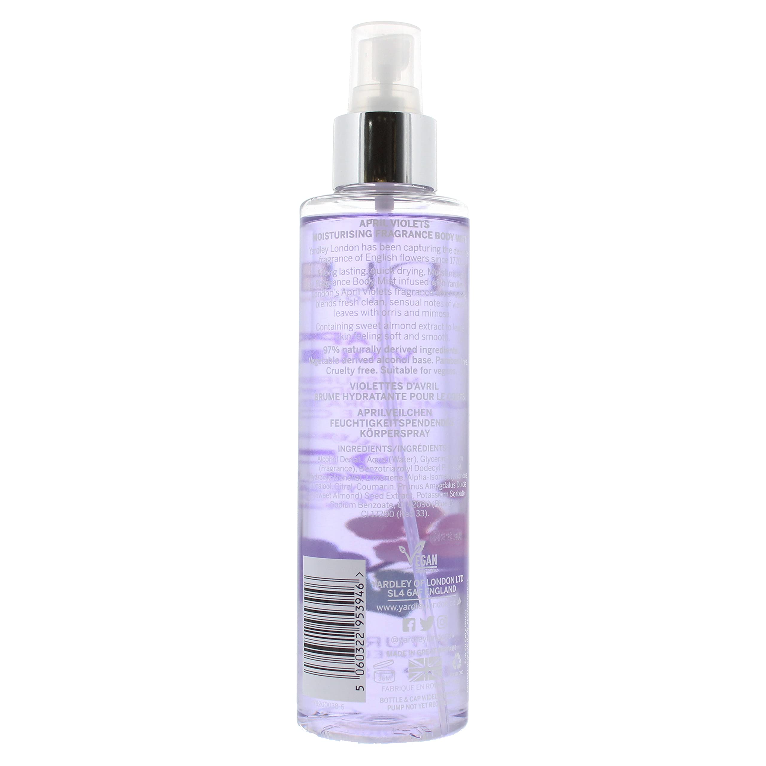 Yardley London April Violets Fragrance Mist 200 ml