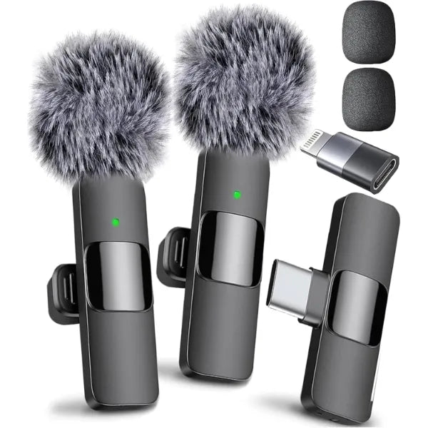 Mini Mic Pro - Professional Wireless Microphone for iPhone, iPad, Android, Lavalier Microphone for Video Recording - iPhone Mic Crystal Clear Recording with USB-C for Content Creators (Latest Model)