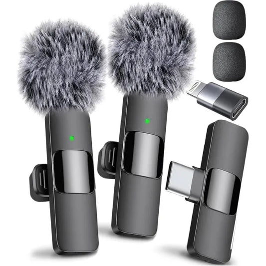 Mini Mic Pro - Professional Wireless Microphone for iPhone, iPad, Android, Lavalier Microphone for Video Recording - iPhone Mic Crystal Clear Recording with USB-C for Content Creators (Latest Model)