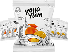 YallaYum Freeze-Dried Mango, 7 Packs of 15g | 100% Fruit, Non-GMO, No Added Sugar, Gluten-Free,No Additives Added, Vegan, Made From 950g Fresh Mango | Healthy Snack for On-the-Go