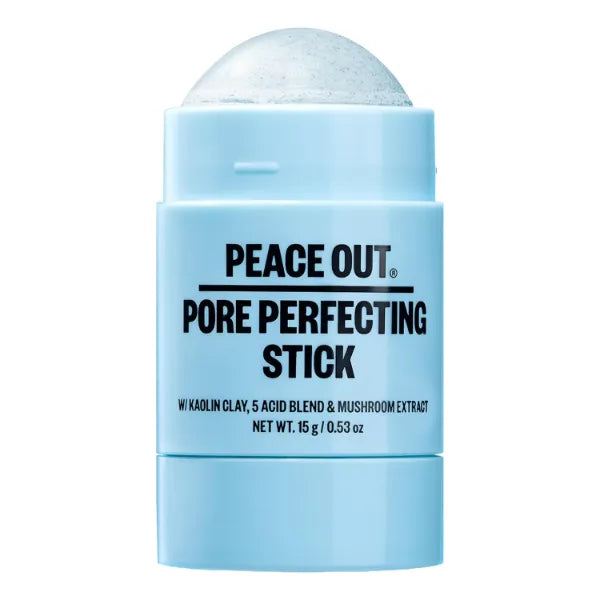 PEACE OUT Pore Perfecting Stick With Kaolin Clay to Clear Clogged Pores, Exfoliating Face Cleanser with Glycolic and Salicylic Acids, Draw Out Dirt & Oil (0.53 oz)