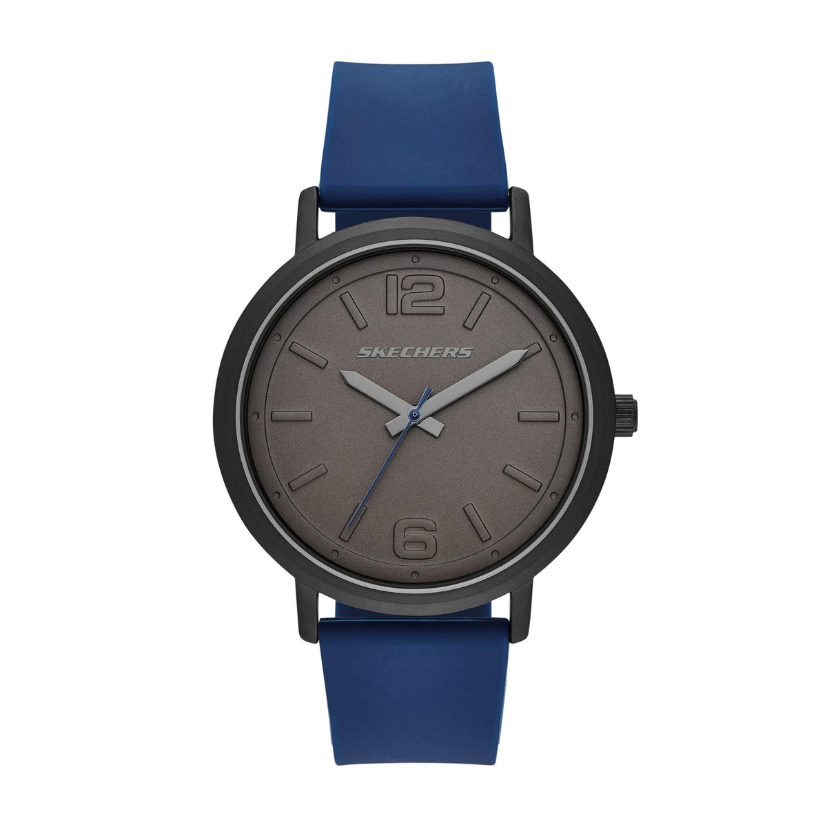 Skechers Men's Ardmore Quartz Metal and Silicone Casual Sports Watch - Ardmore Gunmetal, Blue
