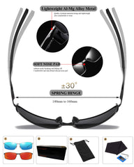 Sunglasses Mens Womens Polarised Sunglasses UV Protection Sunglasses metal frame Ultra Light for Driving Travel Fishing Running Outdoor Eyewear Sun glasses