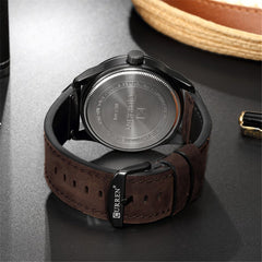 Men's Military Sports Business Casual Fashion Watches Date Quartz Watch Casual Leather Men's Wrist Watches 8301 - multi