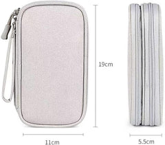 Portable Electronic Organizer Cable Bag Small ProCase Travel Tech Case Hard Drive Accessories Storage Carrying Cases Soft Carrying Pouch for, Cord, Charger, Earphone Flash Drive, USB, SD Card (Grey)