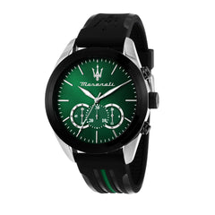 Maserati Men's Watch, Chronograph, Analog, Steel Band,45.00,Traguardo Collection - R8871612043, Strap, Black-Green