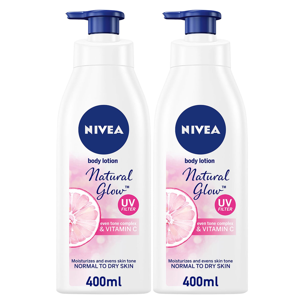 NIVEA Body Lotion Even Tone, Natural Fairness Complex & Vitamin C, All Skin Types, 2x400ml