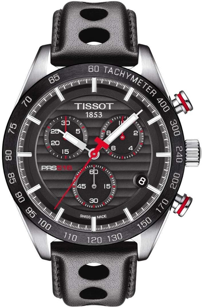 Tissot Men's Black Dial Leather Band Watch - T100.417.16.051.00