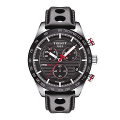 Tissot Men's Black Dial Leather Band Watch - T100.417.16.051.00