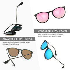 SUNGAIT Vintage Round Sunglasses for Women Men Classic Retro Designer Style