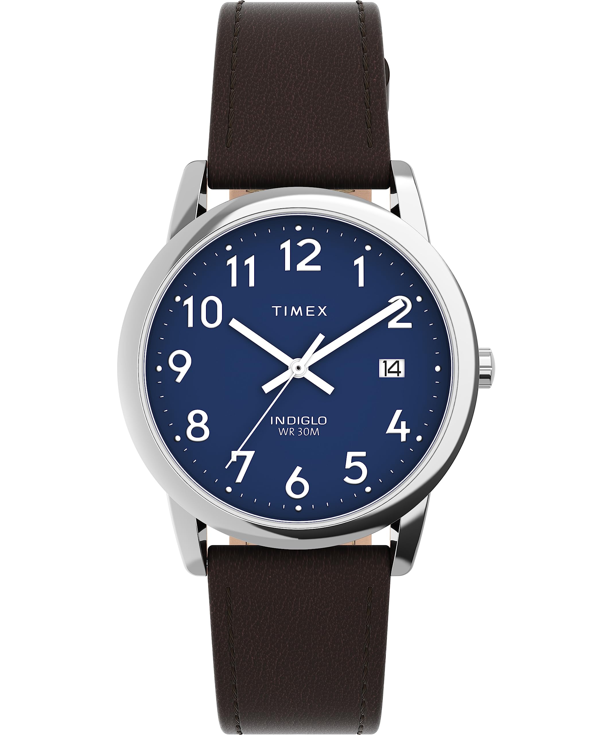 Timex Men's Easy Reader 35mm Watch – Gold-Tone Case White Dial with Go ...