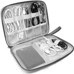 DELFINO Electronics Organizer, Electronic Accessories Bag Travel Cable Organizer Small Electronic Accessories Carrying Bag Soft Drive Case Shockproof Carrying Case USB Holder for iPad Hard Drives