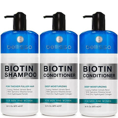 BELLISSO Biotin Shampoo and Conditioner Set and Biotin Conditioner