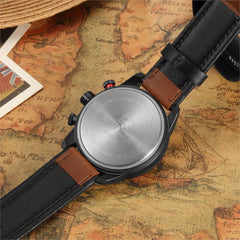 CURREN Original Brand Men's Sports Waterproof Leather Strap Wrist Watch 8250 Brown Black