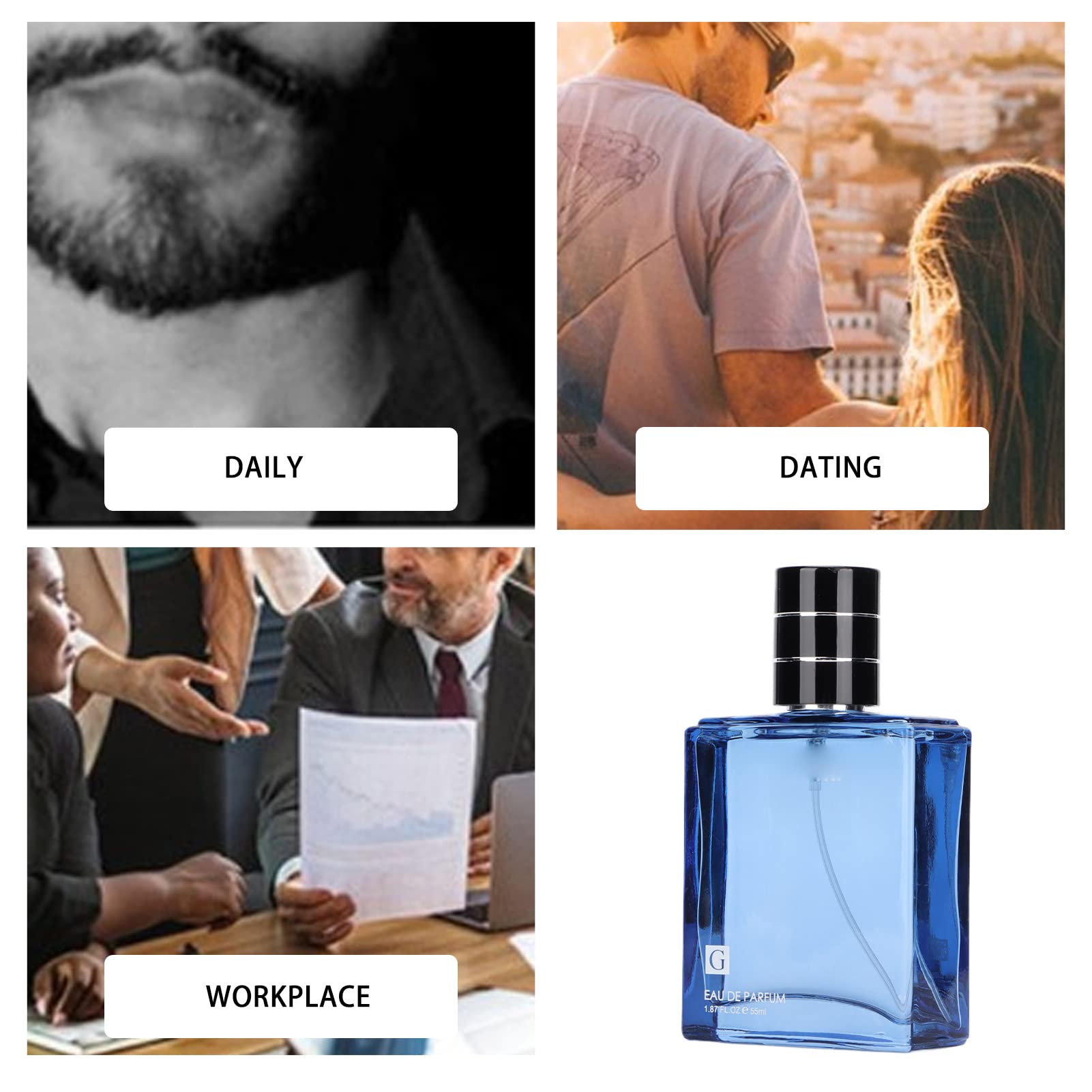 55ml Men's Cologne Perfume, Blue Perfume, Long Lasting Light Fragrance Style Azure Ocean Cologne for Attend Parties, Weddings and Other Occasions