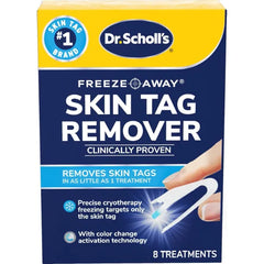 Dr. Scholl's Freeze Away Skin Tag Remover Kit Completely Removes Skin Tags in as Little as 1 Treatment, FDA Cleared & Clinically Proven At-Home Removal, 8 Ct