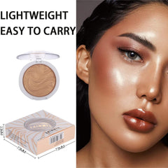 Powder Highlighters Makeup - Highly Pigmented Powder Highlighter -Trimming & Blush 3 Uses Shimmer Powder, Glitter Bronzer Highlighter, Waterproof Long Lasting Highlighter, Shimmer Highlighter
