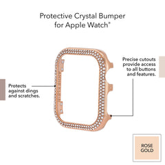 Anne Klein Premium Crystal Bumper, Compatible with Apple Watch, Seamless Fit, Easy Installation, Bumper for Apple Watch, Rose Gold-Tone, 40mm, Elegant