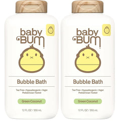 Sun Bum Baby Bum Bubble Bath - Foaming Bubble Bath for Sensitive Skin with White Ginger - Natural Fragrance - Gluten Free and Vegan - 12 oz (Pack of 2)