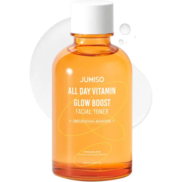 JUMISO All Day Vitamin Glow Boost Facial Toner, Vitamin Daily Toner, Vitamin B,C Toner, Skin Brightening Hydrating, Glowing Toner, Naturally Radiant&Plump Skin, EO&Fragrance Free, 125ml 4.22 FL.OZ