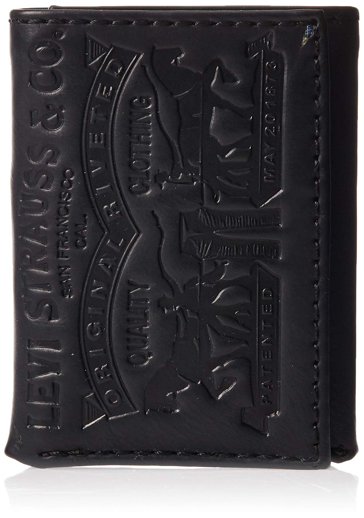 Levi's Men's RFID Trifold Wallet - Sleek and Slim Includes ID Window and Credit Card Holder - Black