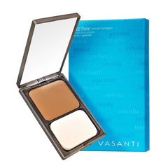 (V8 - Medium Deep - Warm) - Vasanti Face Base Powder Foundation with Mineral Pigments - Oil-Free, Paraben-Free (V8 - Medium Deep - Warm)