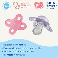 MAM Pacifiers, Newborn Pacifier, Best Pacifier for Breastfed Babies, ‘Start’ Design Collection, Girl, 2-Count