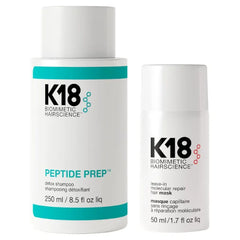K18 Detox & Repair Bundle - Leave-In Repair Hair Mask, 4-Minute Speed Treatment(50ml) and Color Safe Detox Clarifying Shampoo (8.5oz) to remove build up