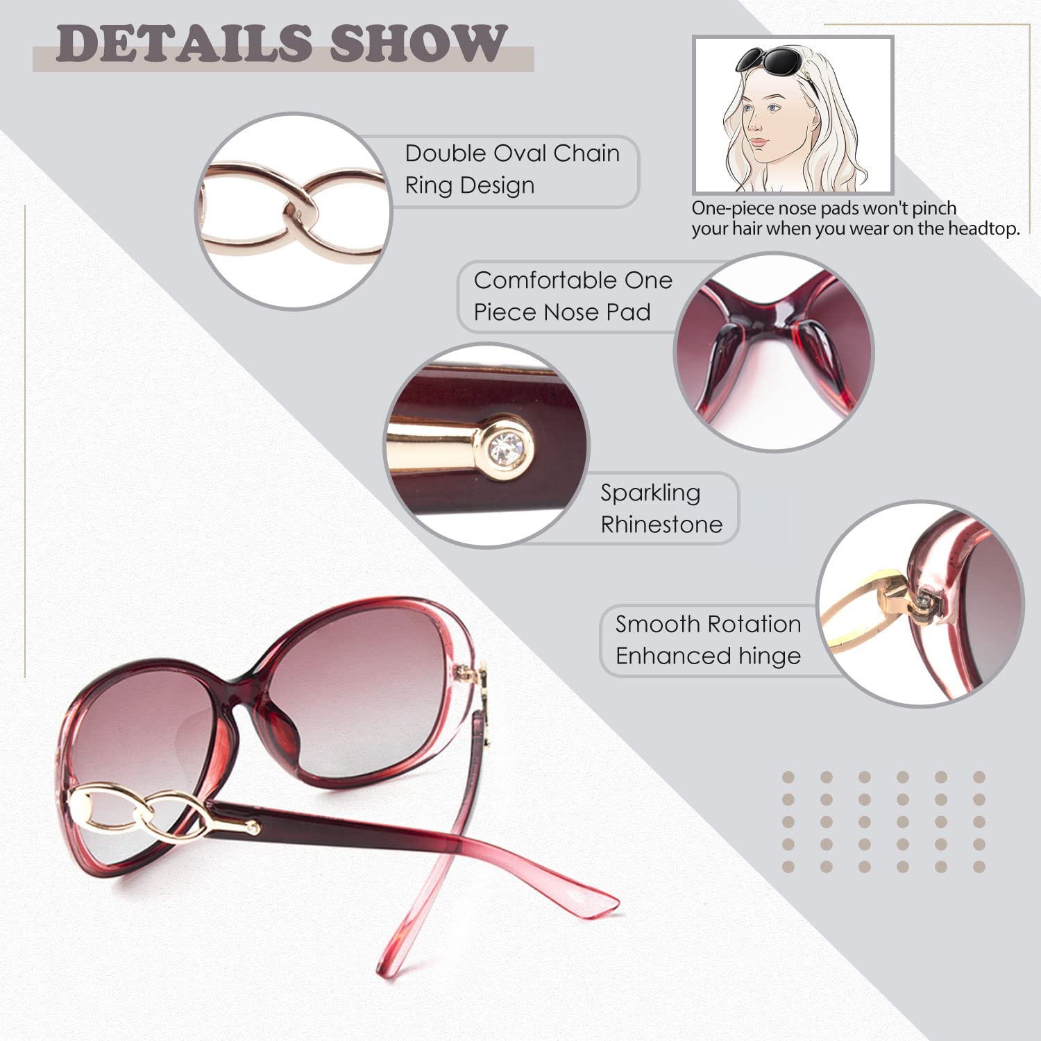 Polarized Sunglasses for Women Oversized Sun Glasses Fashion Shades SUNIER S85