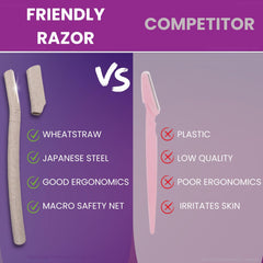 Friendly Razor Dermaplaning Blades for Face | Face Blades for Women | Face for Women Dermaplaning | Facial Hair Remover for Women | Face for Women | Removes Peach Fuzz & Exfoliates Skin | Dermaplane