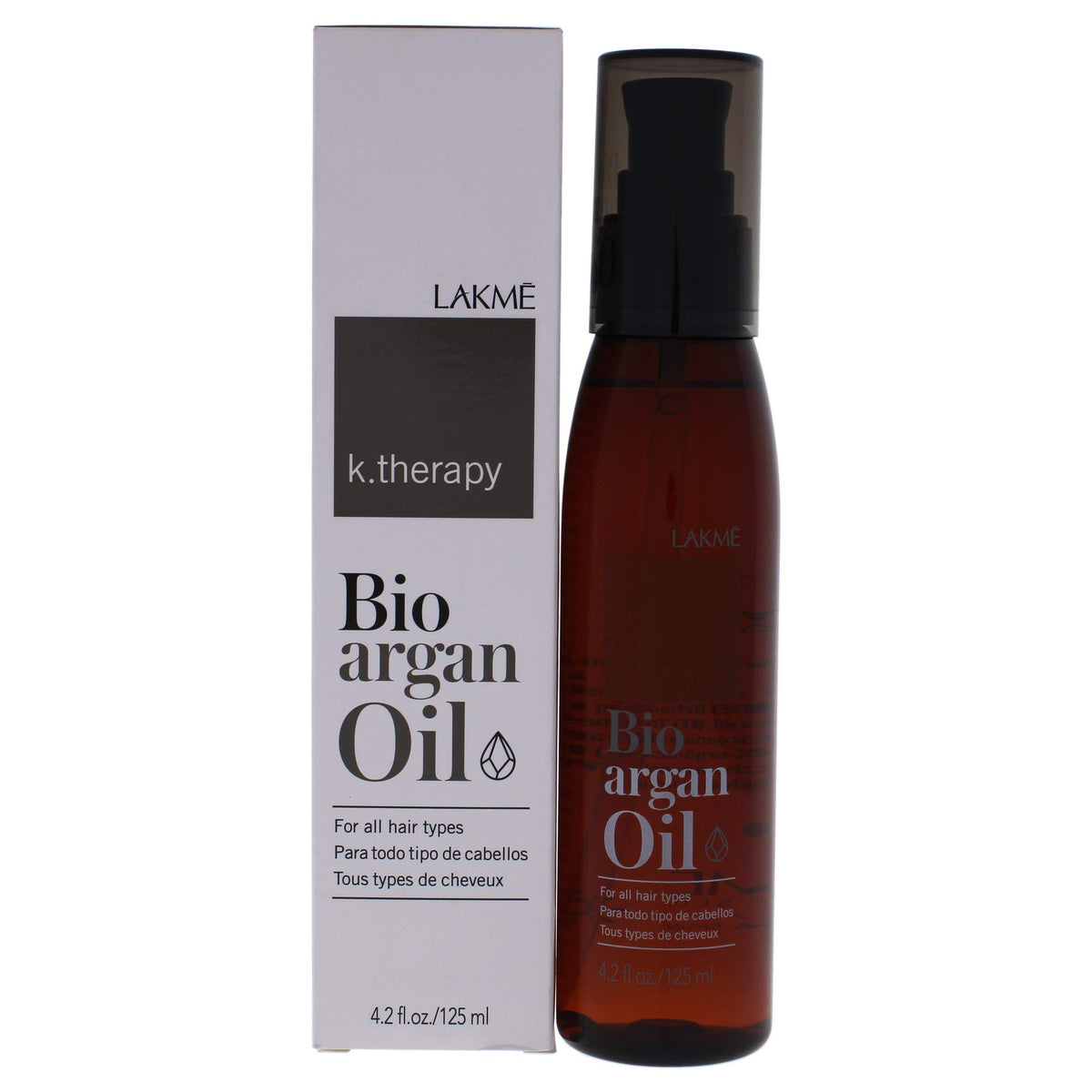 Lakme Bio K Therapy Argan Oil for Hair - Nourishing and moisturizing treatment with natural argan oil, smoothes frizz and adds shine - 125 ml