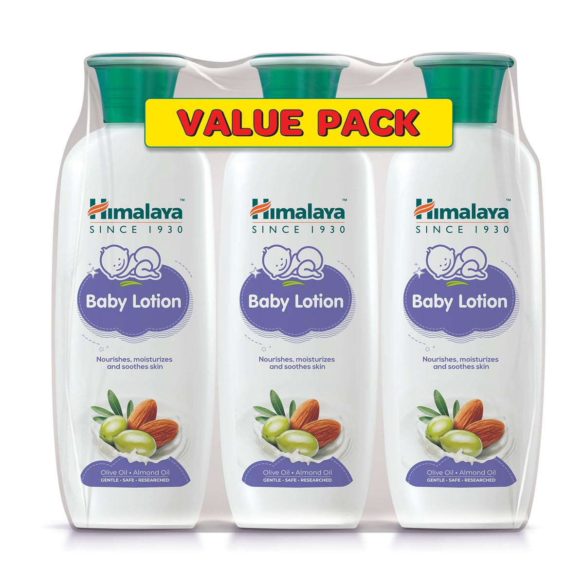 Himalaya Since 1930 Baby Lotion | No Parabens, Dyes & Synthetic Colors is a Quick-Absorbing Daily-Use Lotion - 400ml X 3 Value Pack