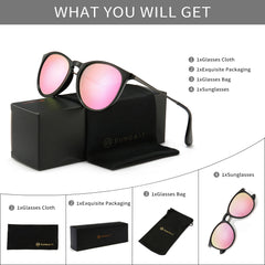 SUNGAIT Vintage Round Sunglasses for Women Men Classic Retro Designer Style