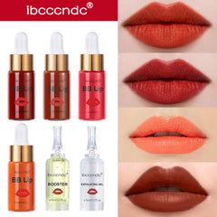 OUNA 4 Colors Lip Gloss Set Microneedle Derma Pigment BB Lip Serum Kit Semi-permanent Lip Makeup for Women Girls Cosmetic