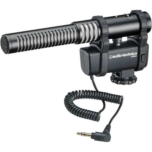 Audio-Technica AT8024 Stereo/Mono Camera-Mount Condenser Microphone - Black