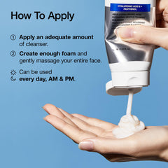 ANUA Hydrating Gentle Foaming Cleanser, Hyaluronic Acid, Glycerin, Zinc, Panthenol, Korean Face Wash for Dry Skin, for Double Cleansing, Korean Skincare (150ml/5.07fl oz.)