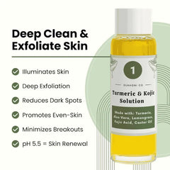 Turmeric and Kojic Acid Infused Exfoliating Pads for Uneven Skin - 100% Natural - Deep Clean, Exfoliate Pores, Smooth Skin, Face & Body, Licorice Root Infused - Travel Friendly - Made in USA (30 Pads)
