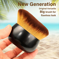EOICCEOH Extra Large Body Makeup Brush For Self Tanner, Leg Makeup &Bronzer Blend,75 mm Wide-headed Kabuki Brush Provides More Even &Pretty Application, Oval Face&Back Makeup Brush, Wet&Dry Use- Glamour Black