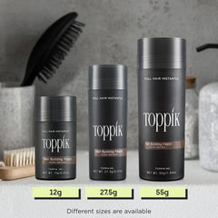 Toppik Hair Building Fibers with Premium Keratin Fibers Conceals Hair Thinning and Hair Loss for Fuller Looking Hair that Gives Completely Natural Look For Men and Women Medium Brown, 27.5 Grams