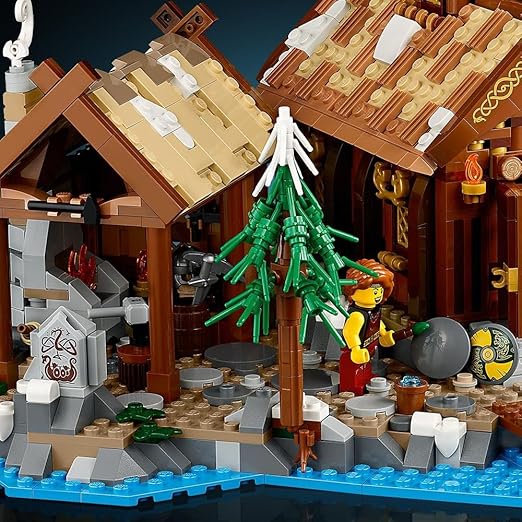 LEGO 21343 Ideas Viking Village Building Kit for Adults, Large Set with Longhouse, Medieval Blacksmith's Smithy and Watchtower, Gift Idea for History Fans, Men, Women, Him and Her