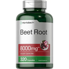 Horbäach Beet Root Powder Capsules 8000mg 320 Pills Non GMO, Gluten Free Formula High Potency Herbal Extract Supplement