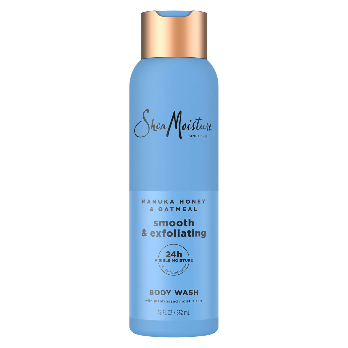 Shea Moisture Manuka Honey & Oatmeal Smooth & Scrub Body Wash, Smooth & Scrub Body Wash for 24 Hour Visible Hydration for Healthy, Glowing Skin, 18 oz